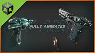 Unity / Unreal Asset: Sci-Fi Weapons - Neon SciFi Weapons / Firearms with 5 Skins per Weapon