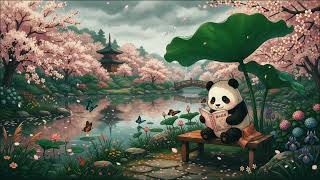🌸☔ Cherry Blossom Rain Reading | Cozy Panda & Soft Lofi Music screenshot 4