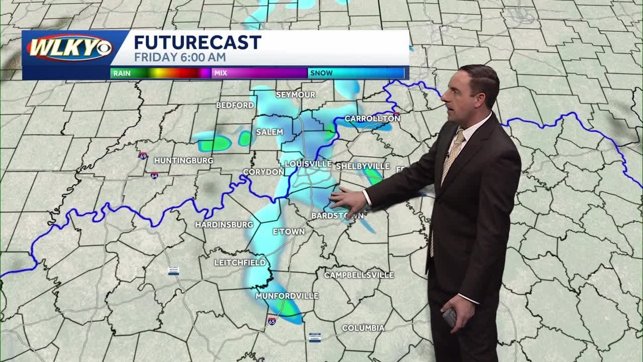 Couple light snow chances on Friday - YouTube