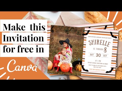 How to make halloween birthday invitation free in Canva