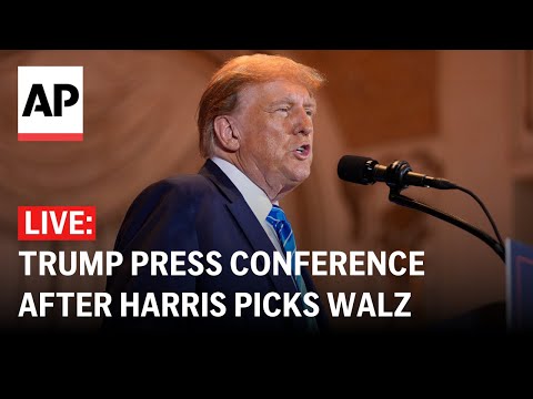 LIVE: Trump holds first press conference since Harris picked Walz