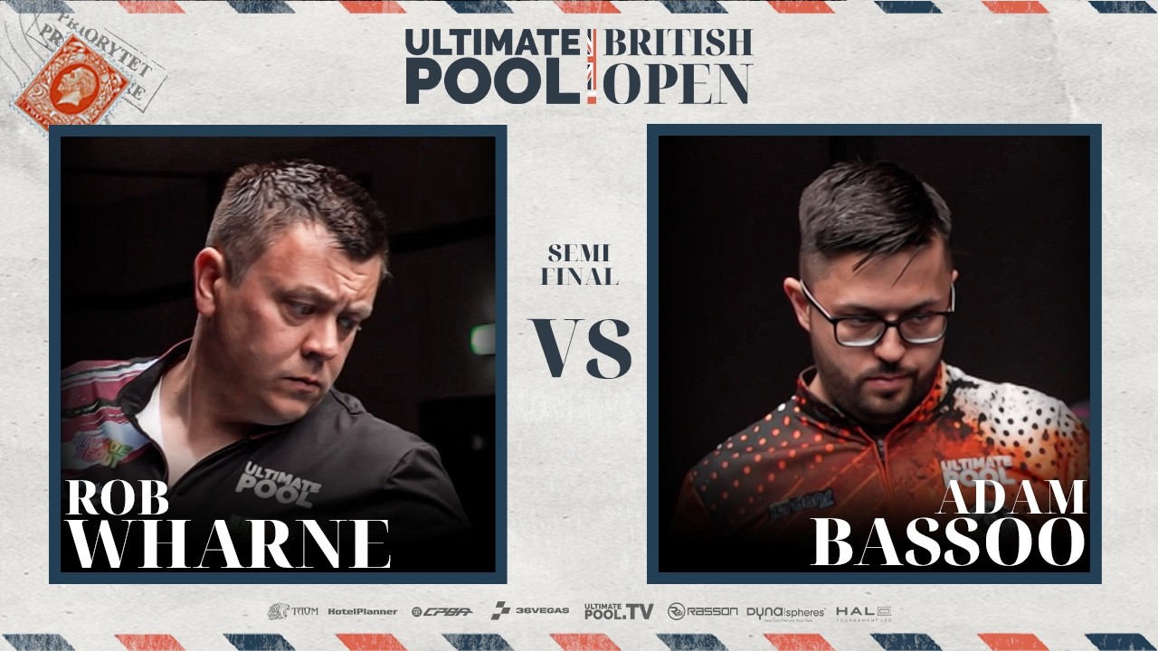 CuePoint billiards news cover image for Rob Wharne and Adam Bassoo Clash in British Open 2026 Semi-Final