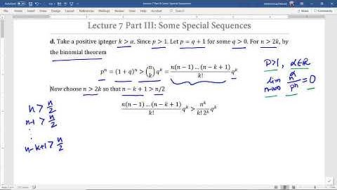 MAT221 Lecture 7 Part III: Some Special Sequences