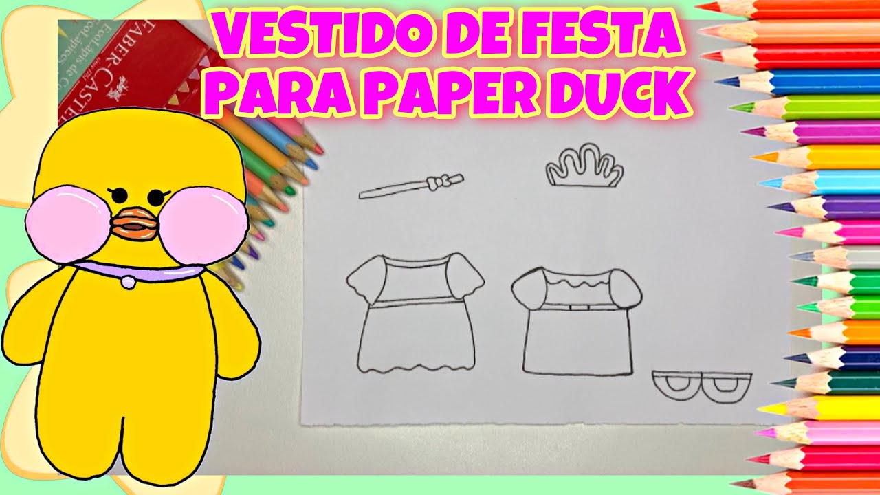 COMO DESENHAR VESTIDO DE FESTA PARA PAPER DUCK  How to draw party dress Paper  Duck TikTok 