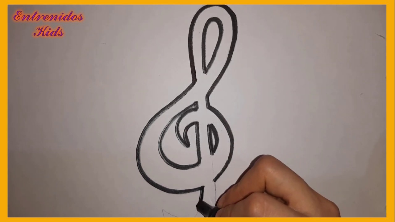 Dibuja y colorea la clave de sol sin invertir mucho / Draw and color the treble clef. - YouTube