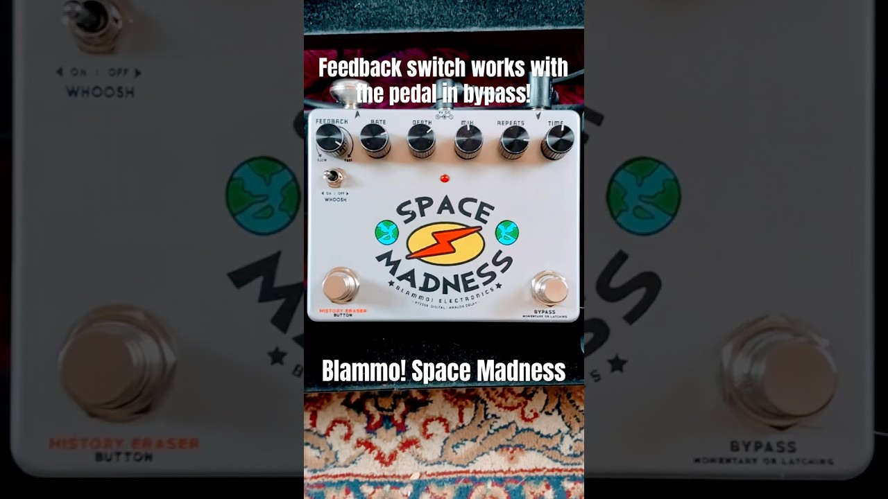 在 YouTube 上觀看「Blammo! Space Madness Delay feedback switch works in bypass! #delaypedal #pedalboards #guitarpedals」 在 YouTube 上觀看「Blammo! Space Madness Delay feedback switch works in bypass! #delaypedal #pedalboards #guitarpedals」