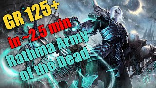 Diablo 3 Season 28 - Rathma Army of the Dead Necromancer ~2.5 min GR125+ Speeds