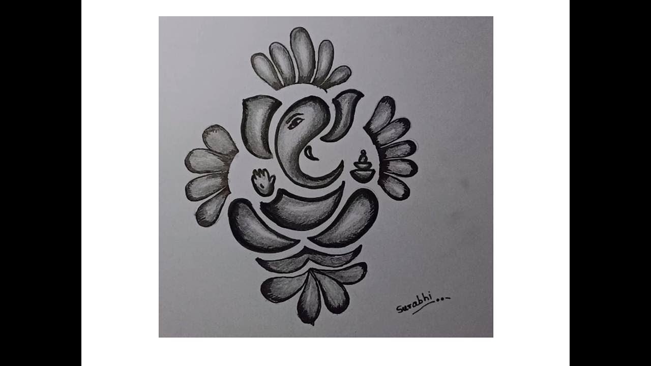 how to draw lord ganesha in the flower youtube how to draw lord ganesha in the flower