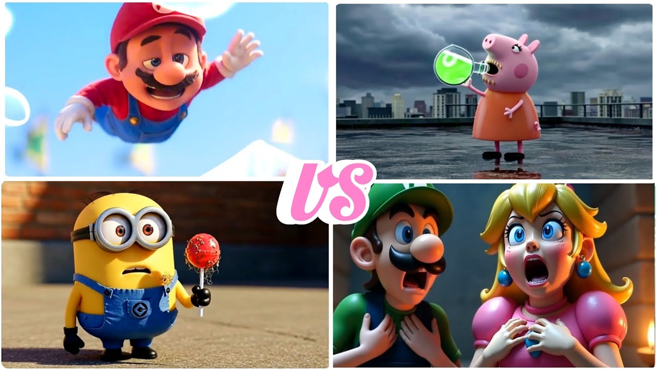 SUPER MARIO🆚️PEPPA PIG EXE🆚️MINION ATE DIRTY CANDY AND TURN INTO A MONSTER🆚️SUPER MARIO EXE