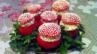 Помидоры Фаршированные Плавлеными Сырками / Stuffed Tomatoes / Закуска / Простой и Вкусный Рецепт