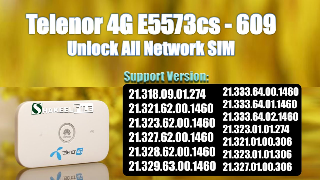 Telenor E5573cs-609 21.318.09.01.274 Unlock | Huawei E5573cs-609 All Network SIM 