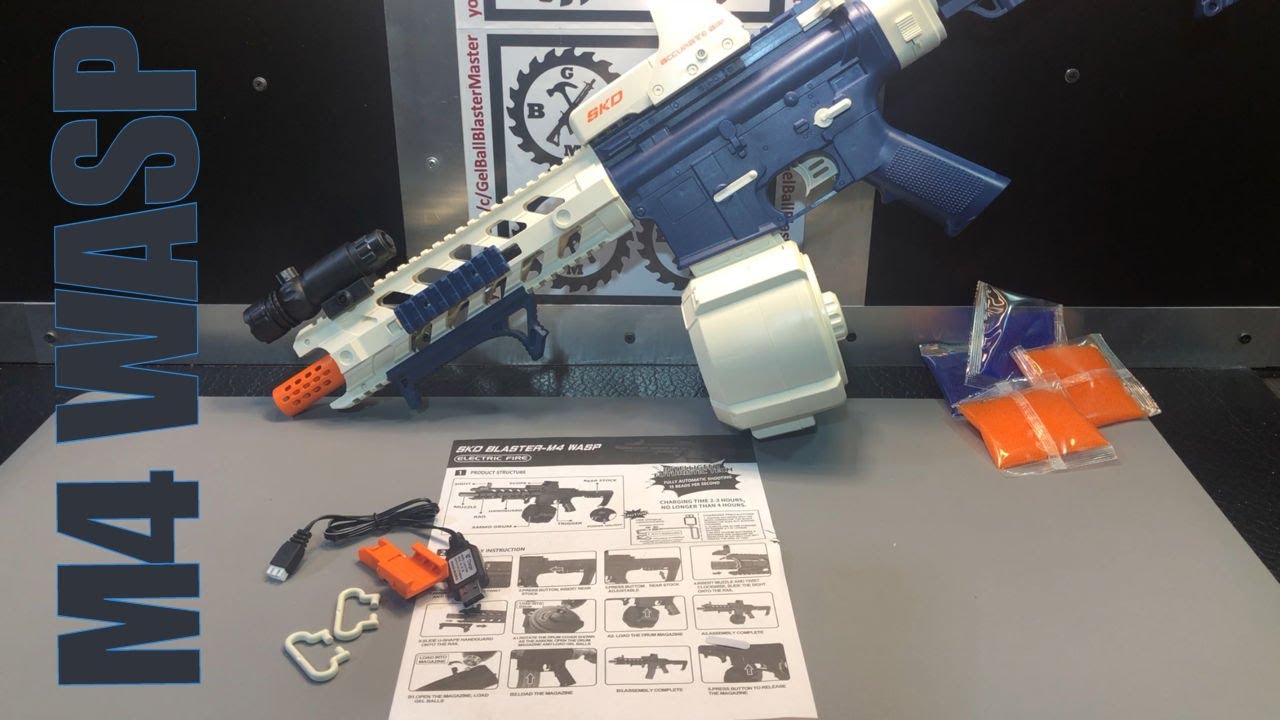 ASMRCAP M4 Wasp Gel Ball Blaster with Drum UnboxingSetupTips YouTube