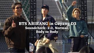 260412 Soundcheck: 2.0, NORMAL, Body to Body — BTS ARIRANG World Tour in Goyang Day 3 [4K]