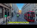 London bus serenity scenic views  relaxed vibes  upper deck pov of  route 344  east to southwest