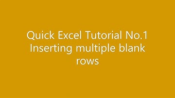 Insert multiple blank rows in MS Excel