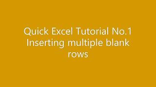 Insert multiple blank rows in MS Excel