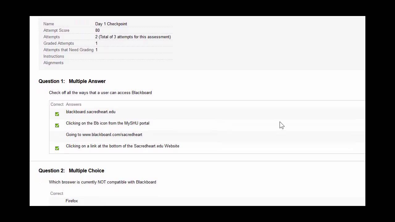 How To See The Attempts Statistics For A Blackboard Test