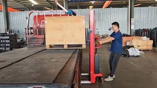 2-Ton Semi-Electric Pallet Stacker with Electric Lifting and Manual Push for Efficient Handling