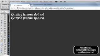 dreamweaver tutorial- css3 reflections