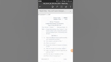 B.Com Computer Based Accounting 2019 5th Semester Question Paper