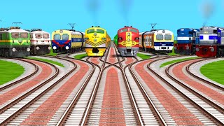 8️⃣ Indian Express Trains Passing At BUMPY RAILROAD Crossing | Railworks | Train Journey | train sim