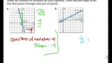Algebra: 3-4 Direct Variation