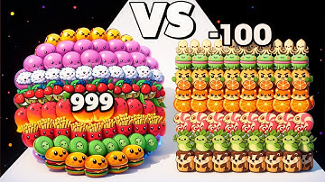 Food Run 🍔 vs Food Kawaii Run 🍣 ASMR Gameplay | Crowd Merge Math Games Android iOS ER3522