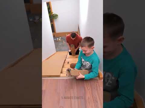 Fun + Safe DIY Cardboard Slide for Kids 🎉 Make it Together with Your Child! 📦