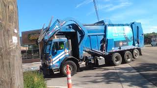 Republic Services 1257 peterbilt 320 McNeilus meridian front loader with a new ugly backup sound