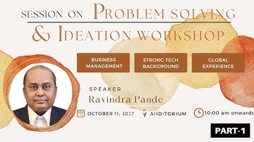"Unlocking Creativity:Problem Solving and Ideation Workshop with Ravindra Pande" PART -  1 #edcell