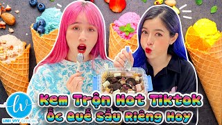Lyn Vê Ăn Kem Trộn Hot Tiktok - Ốc Quế Sầu Riêng Hoy Được Không I Linh Vyy Official