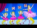 Paper Dolls Dress Up - Rapunzel Mother & Daughter Poor Ballerina Dress - Barbie Story & Crafts