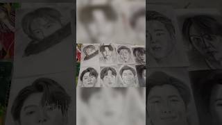 MENGGAMBAR MEMBER BTS |#bts #army #btsarmy #seni #gambarsketsa #jhope #art  #melukis #sketsa
