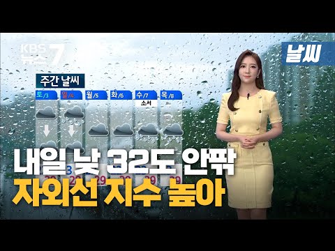 [Weather] Tomorrow's Highs Around 32°C... High UV and Ozone Levels / KBS News 7 Daejeon Sejong Ch...