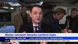 Brífink ministra zahraničí Petra Macinky po návštěvě Kyjeva (9. 1. 2026)