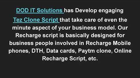Tez Readymade Clone Script - DOD IT Solutions