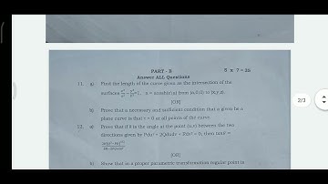 Differential geometry || Msc. Mathematics || Annamalai university || April/May - 2025.