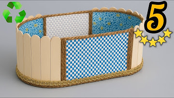 Eco-Friendly Home Decor 🌍 | Creative Basket from Scrap Materials 🔥