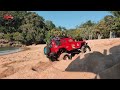 Extreme RC Car Red Jeep Mudding ,Stuck, Slipping, Still Pushing! Racing Cargo ,Speed 16