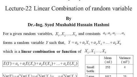 Statistics | Quality Control |Lecture 22| Linear combination |random variable |Reproductive property