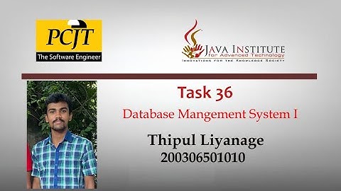 Task 36 | Java Institute | DBMS | How to create SQL View Query to suit the given requirements