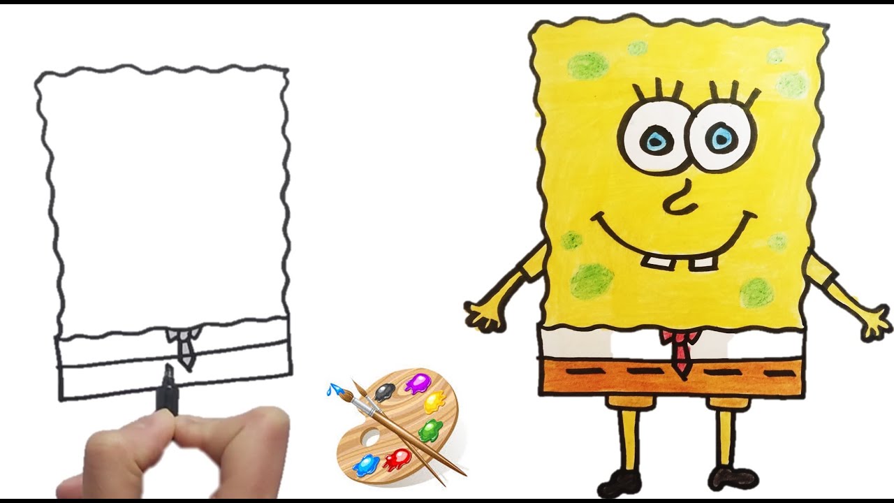 Spongebob drawing Simple drawing tutorial Spongebob cartoon drawing