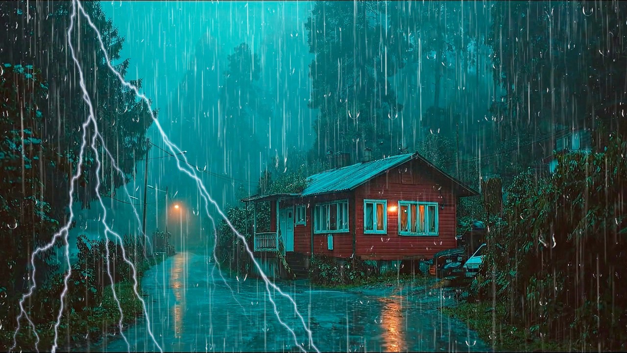 Tormenta Poderosa con Lluvia Intensa para Dormir Mejor y Reducir el Estrés Nocturno