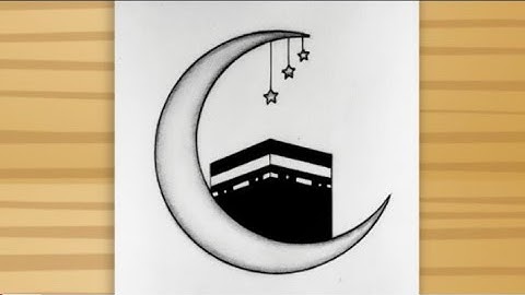 Kaaba Drawing Tutorial - Easy Drawing / How to draw Makkah on Moon pencil sketch / Mecca Drawing Art