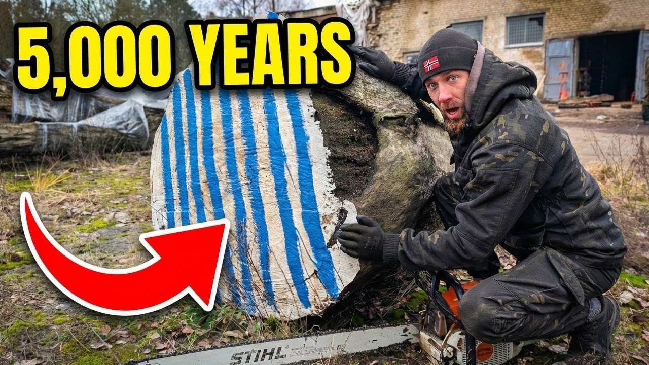 Внутри бревна возрастом 5000 лет... (Нереально!)
