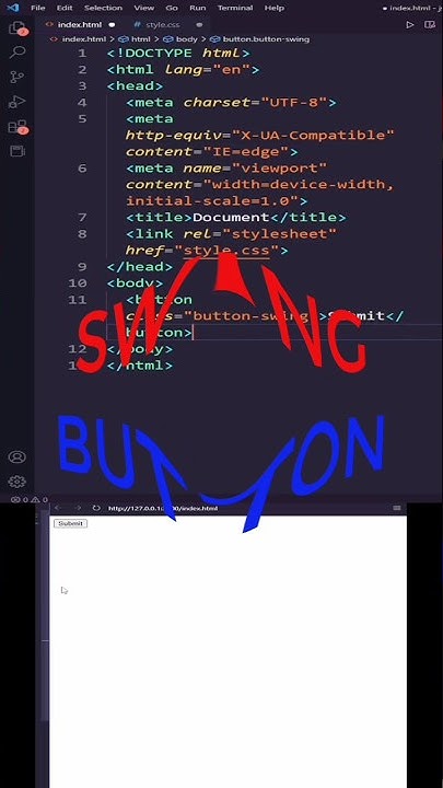 HTML CSS Swing button on click #shorts - YouTube