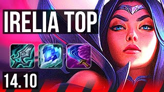 IRELIA vs NASUS (TOP) | 9 solo kills, 11/1/2, Godlike, 500+ games | KR Master | 14.10