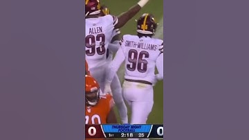 Justin Fields interception throw off of Washington Commanders Defense.