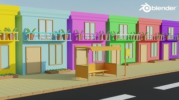 How to make cartoon Bus stop in blender\beginner tutorial