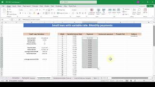 Working Out Variable Rate Payments with the PMT Function